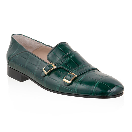Millenium Alligator Monk Loafers