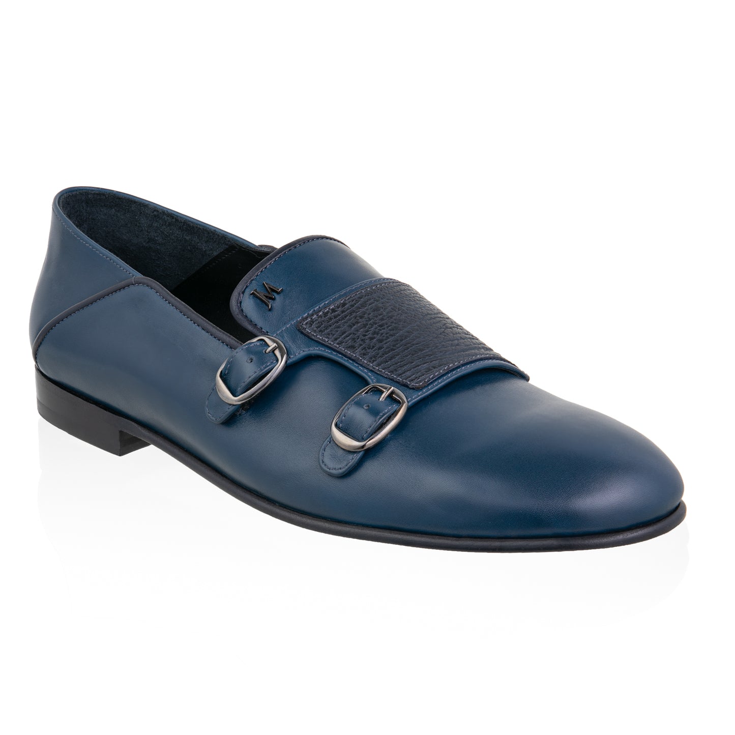 Calf/Sharkskin Double-monk Loafers