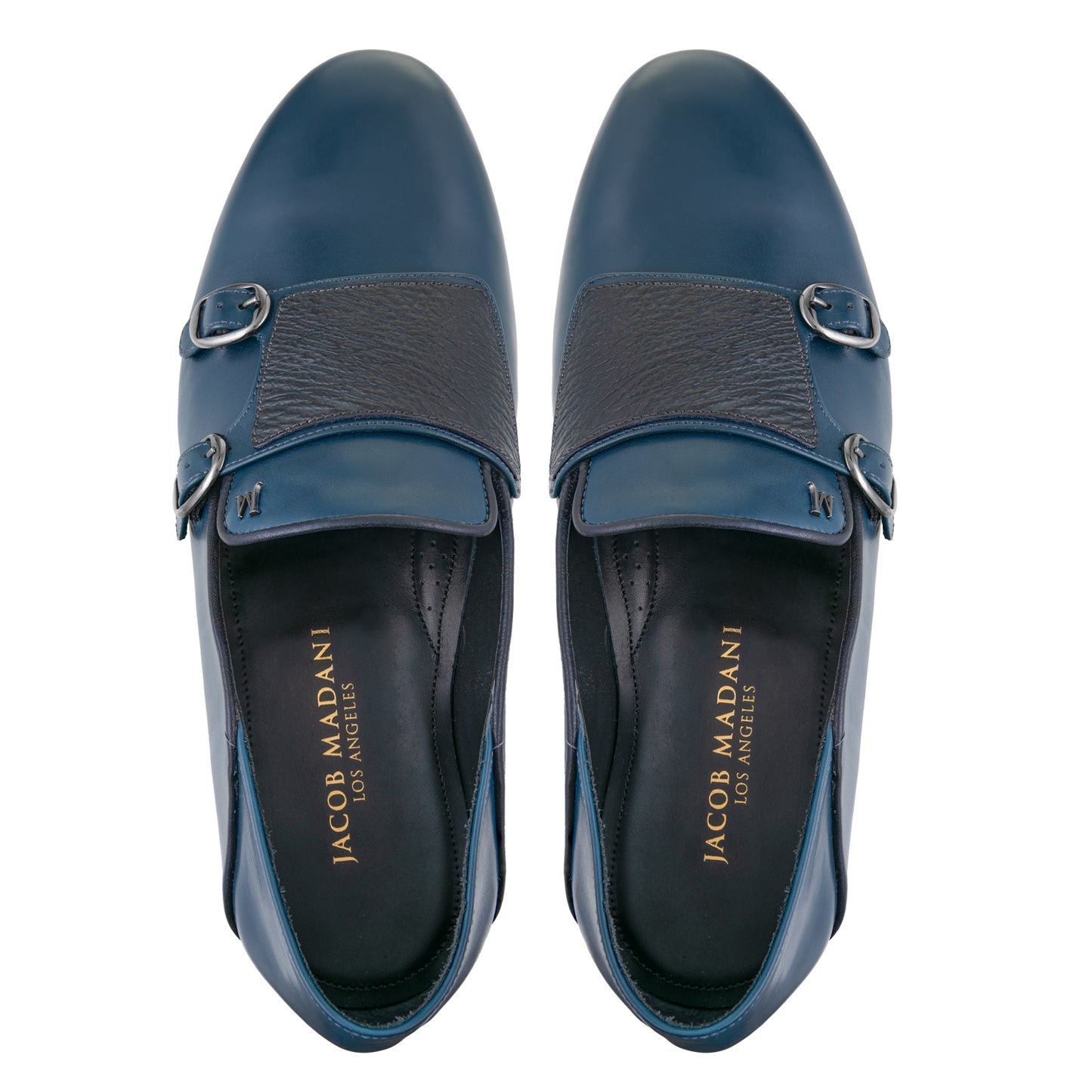 Calf/Sharkskin Double-monk Loafers
