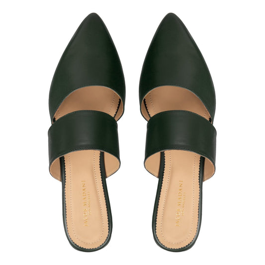 Pointy-toe Flats Mule in Calfskin