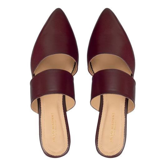 Pointy-toe Flats Mule in Calfskin