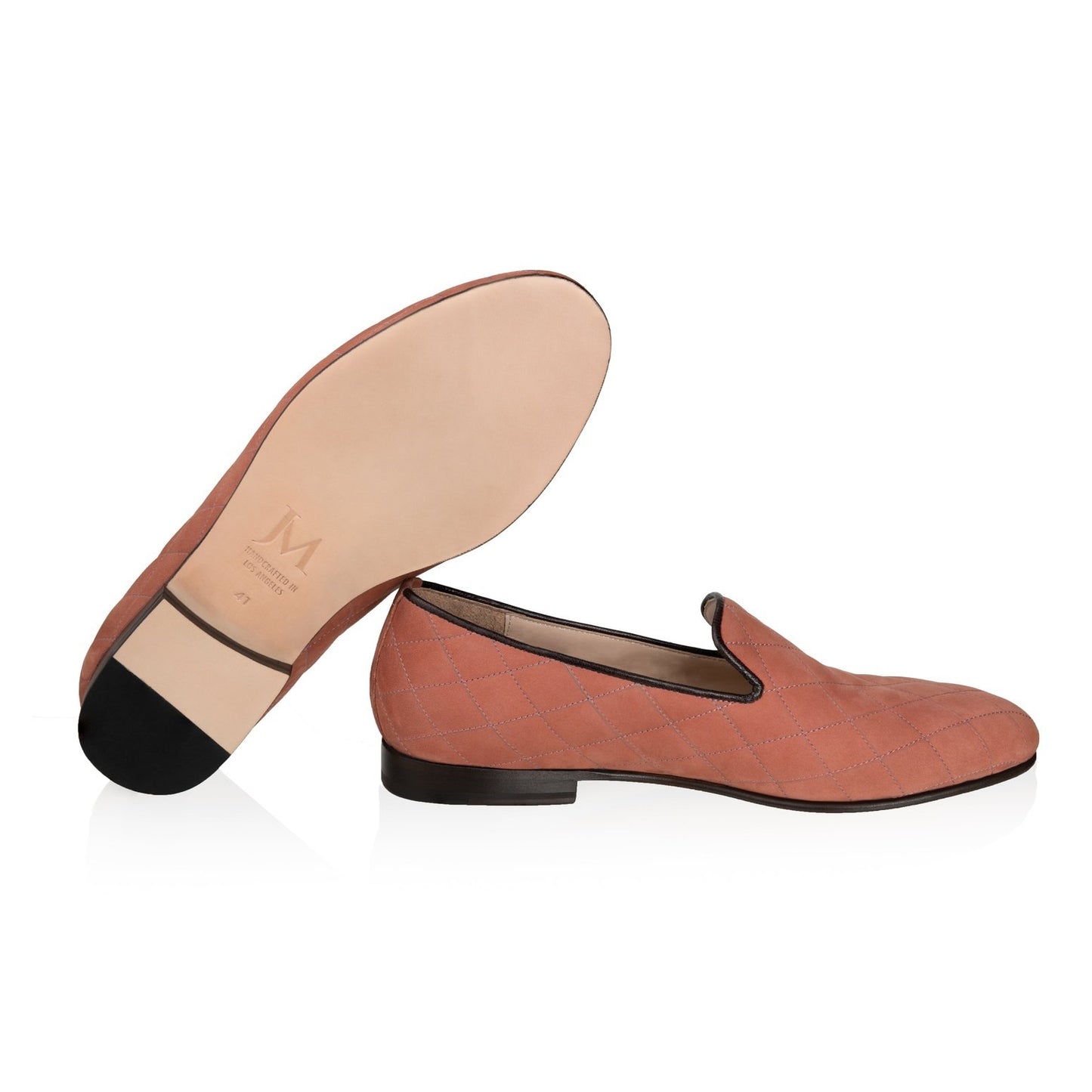 Diamond Stitched Nubuck Loafers