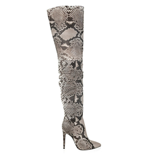 Pointed Over The Knee Python Boots