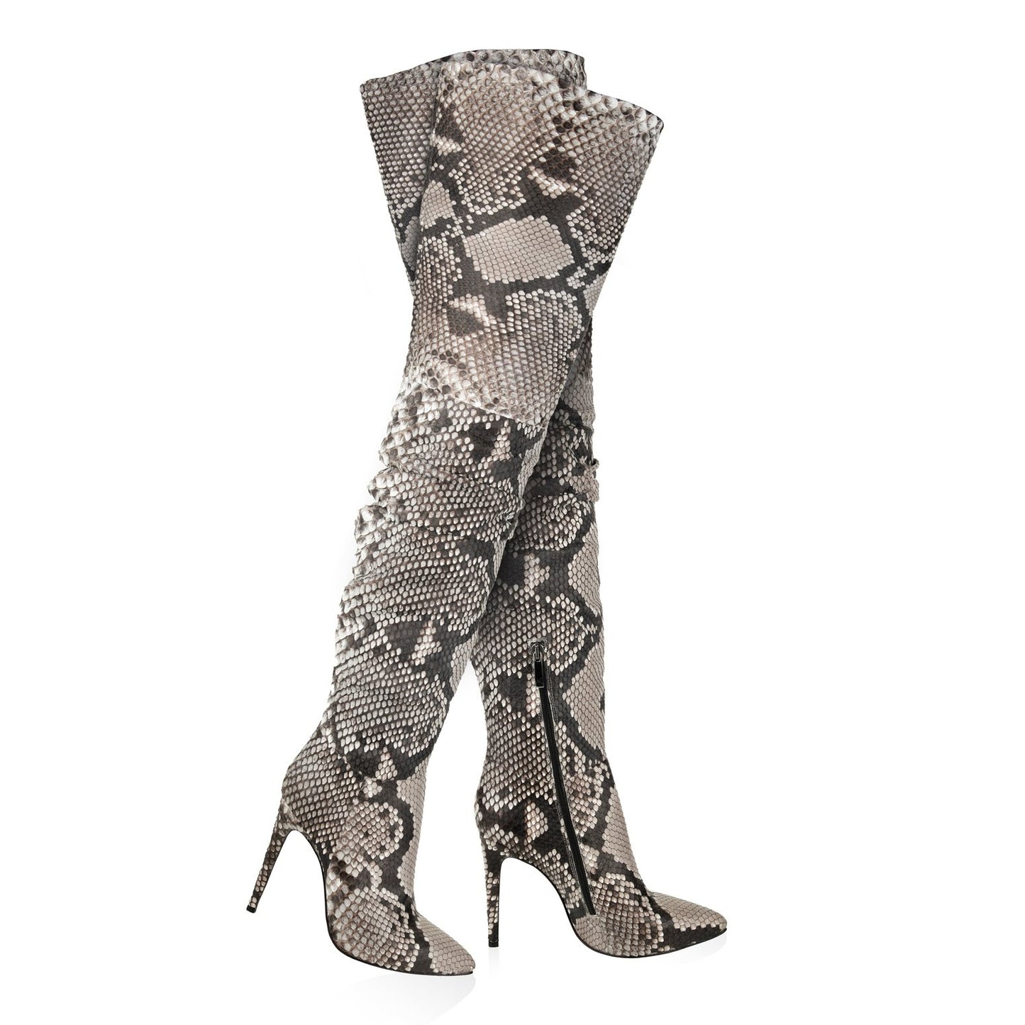Pointed Over The Knee Python Boots