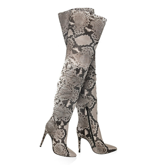 Pointed Over The Knee Python Boots