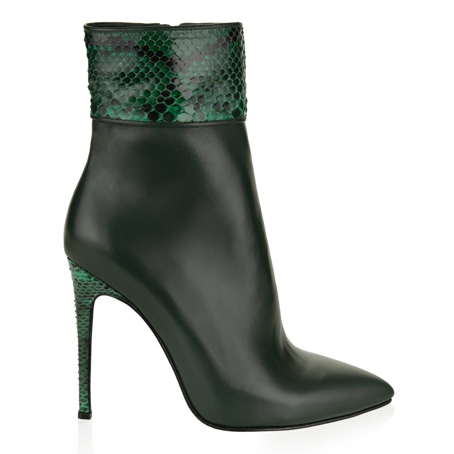 Pointed Python Ankle Boots