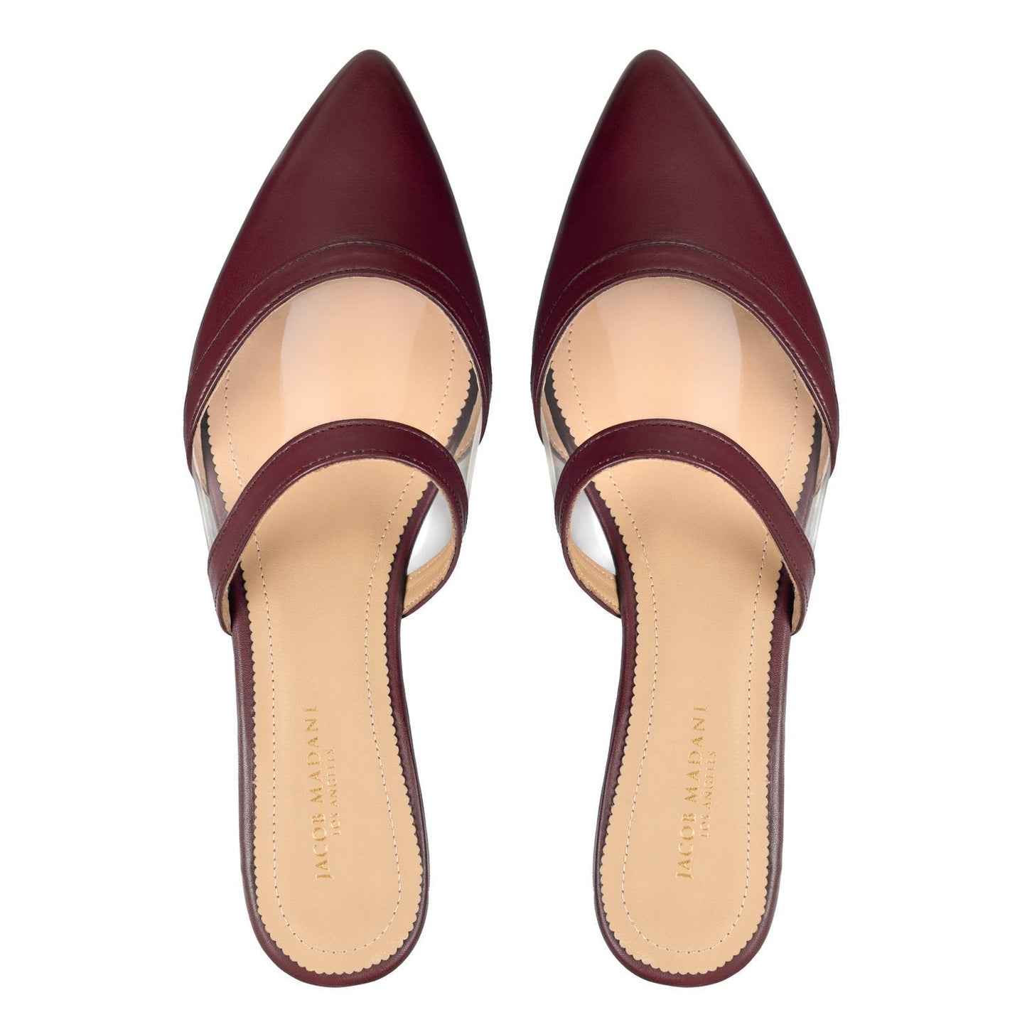 Pointy-toe Flat Mule in Calfskin