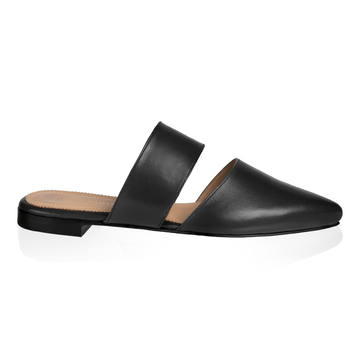 Pointy-toe Flats Mule in Calfskin