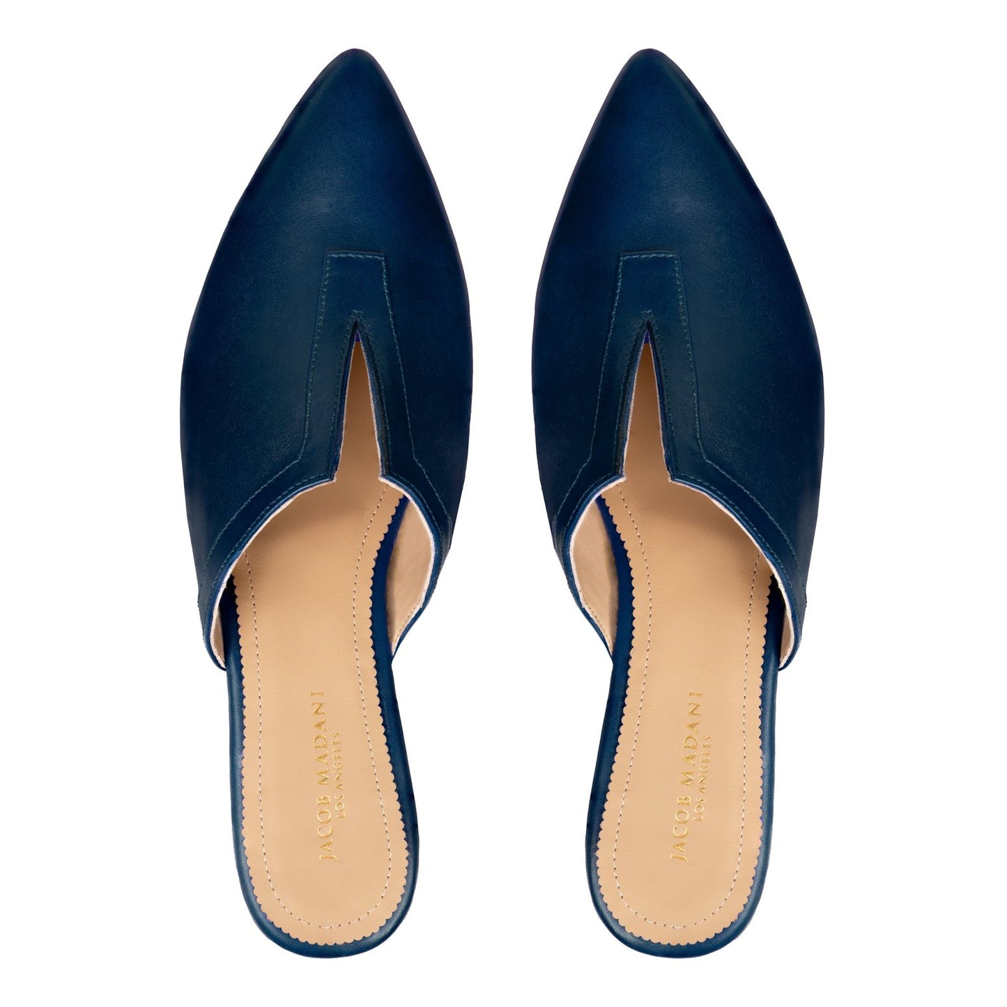 Pointy-toe Flat Mule in Calfskin with Slit