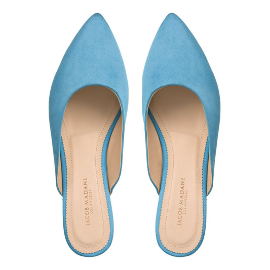 Pointy-toe Flat Mule in Suede Leather