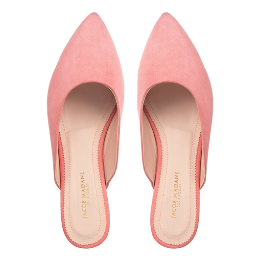 Pointy-toe Flat Mule in Suede Leather