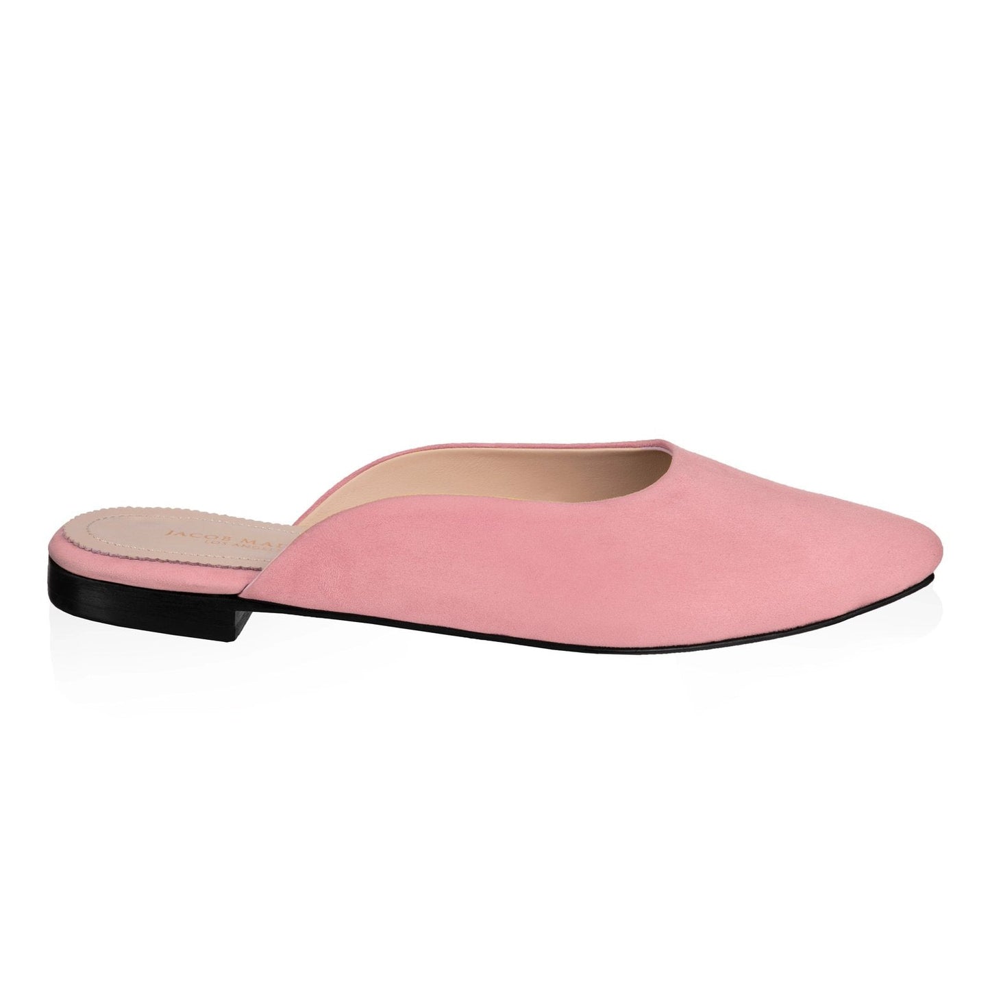 Pointy-toe Flat Mule in Suede Leather
