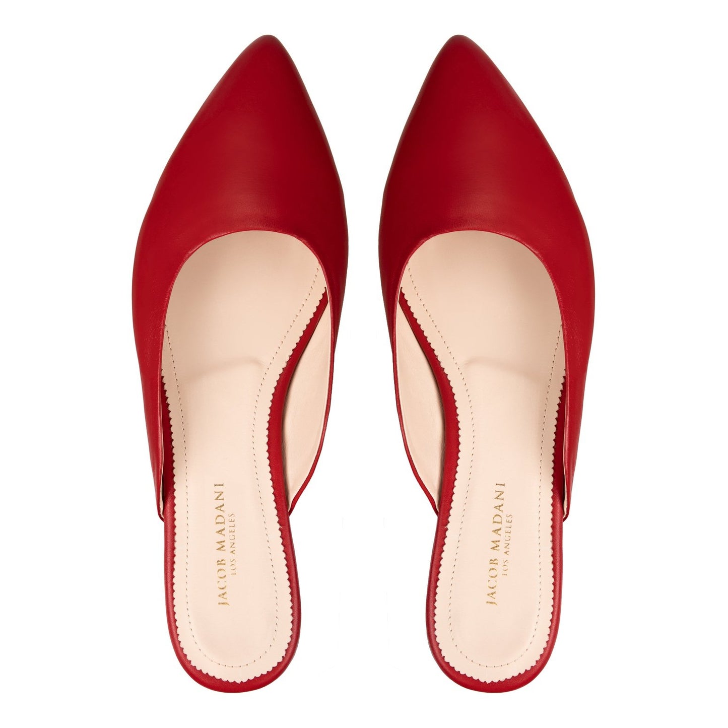 Pointy-toe Flat Mule in Calfskin with Hidden Seam Design