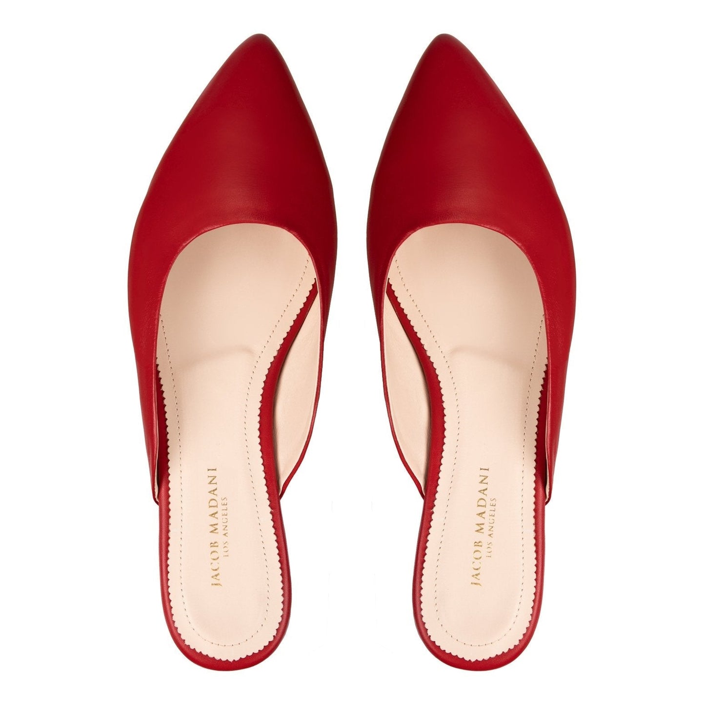 Pointy-toe Flat Mule in Calfskin with Hidden Seam Design