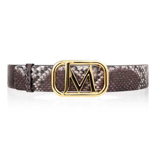 Women's JM Logo Hand-painted Python Belt 39 MM