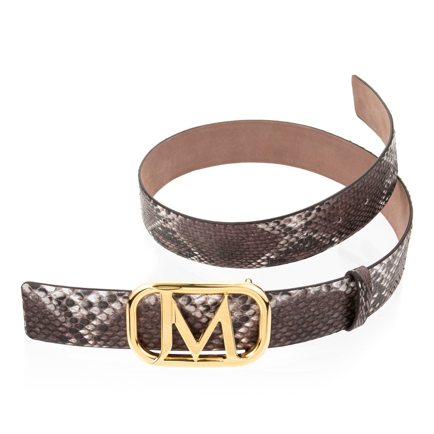 Women's JM Logo Hand-painted Python Belt 39 MM