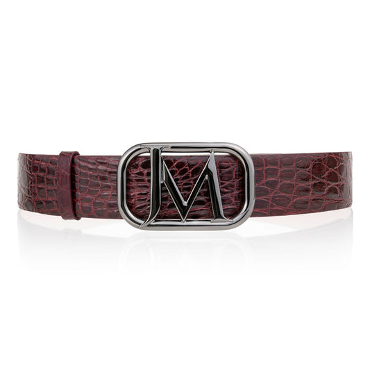 Women's JM Logo Genuine Crocodile Belt 39 MM