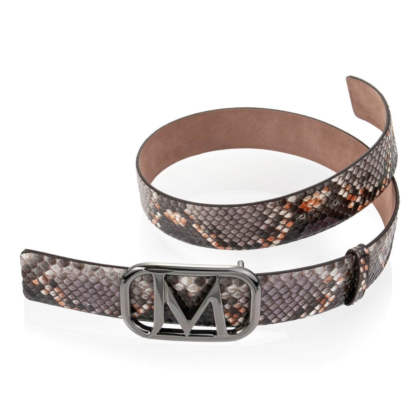 Women's JM Logo Hand-painted Python Belt 39 MM