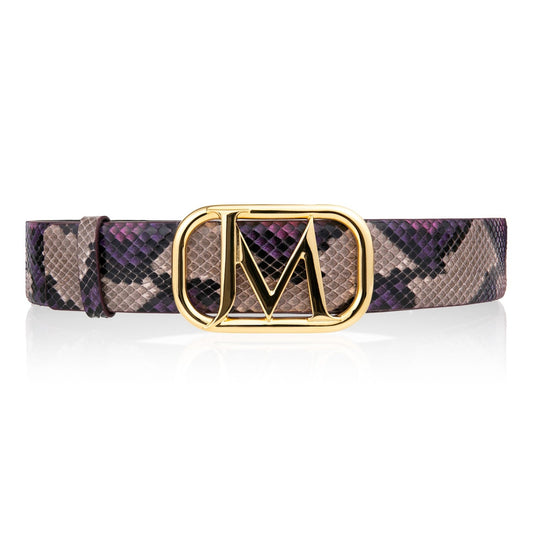 Women's JM Logo Hand-painted Python Belt 39 MM