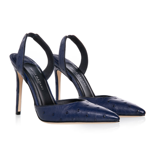 Genuine Ostrich Slingback Pumps