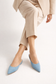Pointy-toe Flat Mule in Suede Leather