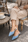 Pointy-toe Flat Mule in Suede Leather