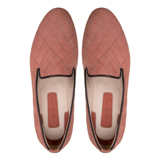 Diamond Stitched Nubuck Loafers