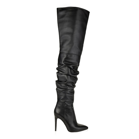 Pointed Over The Knee Slouchy Boots