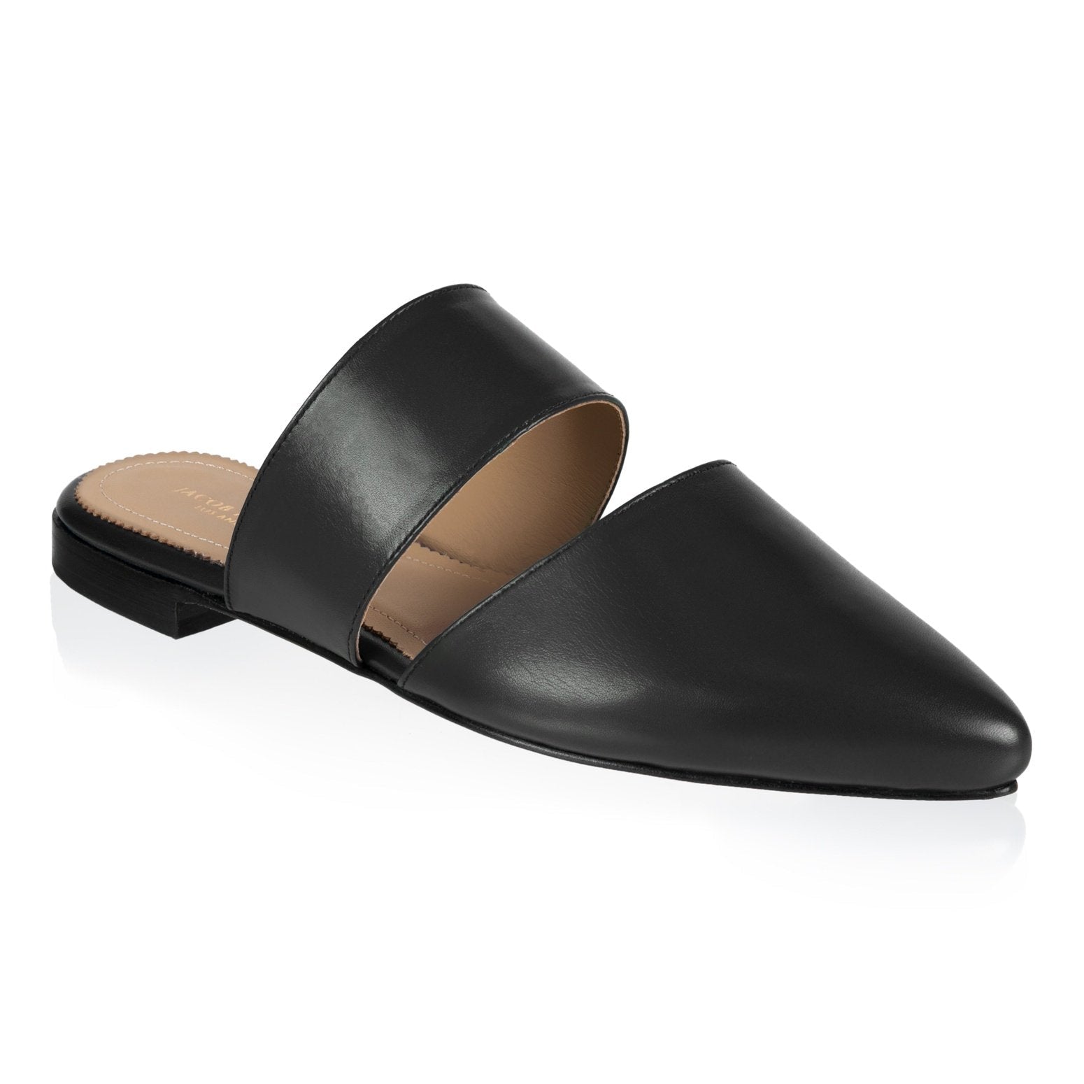 Pointy-toe Flats Mule in Calfskin – Jacob Madani