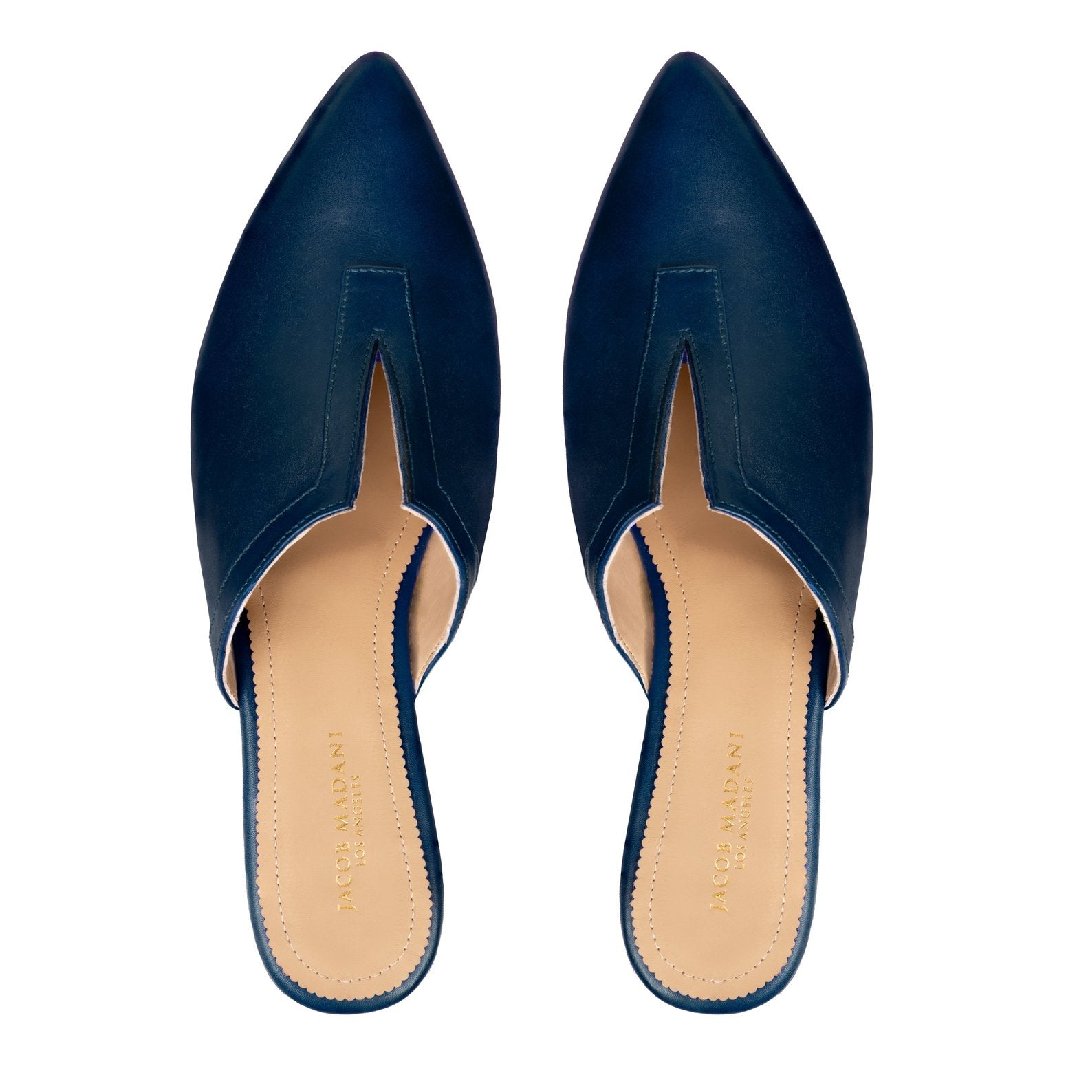 Pointy-toe Flat Mule in Calfskin with Slit – Jacob Madani
